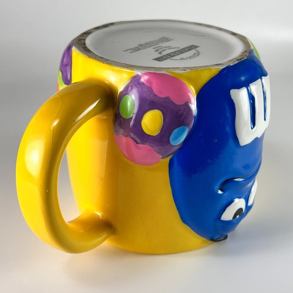 Vtg Mars Blue M&M Coffee Cup Mug Ceramic Oversized Galerie 2001 Souvenir - Picture 6 of 13